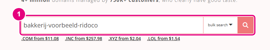 Porkbun: type your name and click the search button.