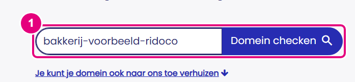 STRATO: typ uw naam en klik op Domein checken.