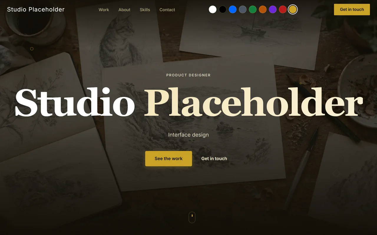 Schermafbeelding van het voorbeeldontwerp Creatief portfolio
