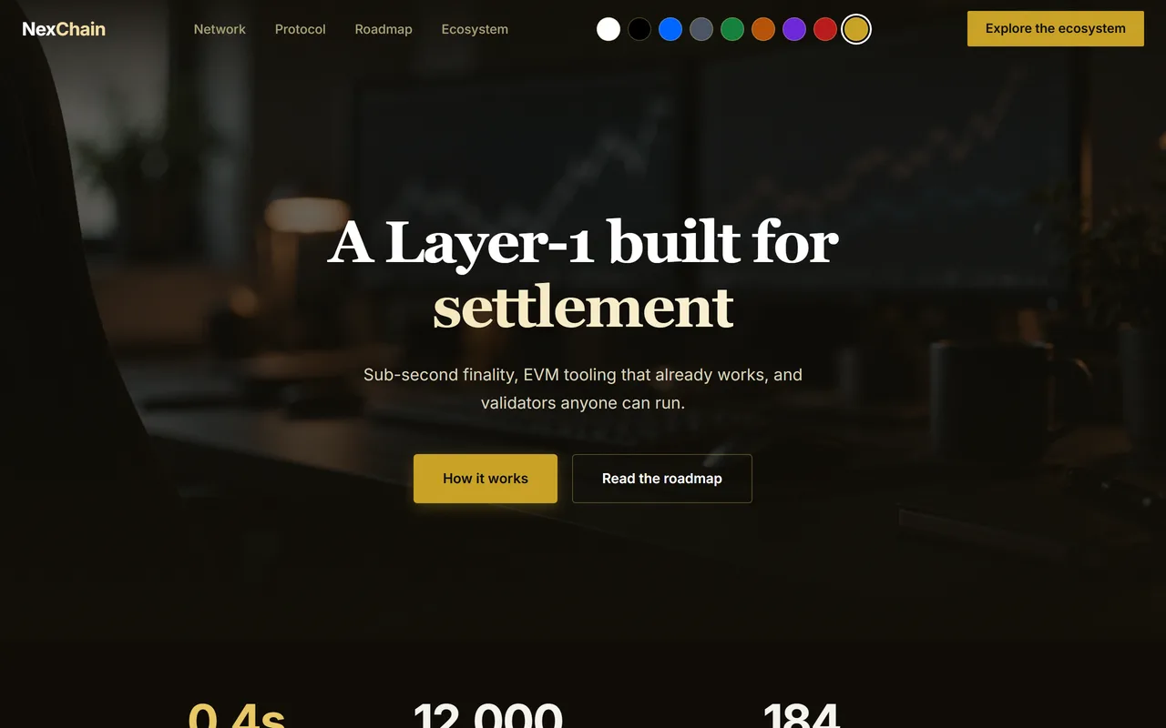 Schermafbeelding van het voorbeeldontwerp Crypto en Web3